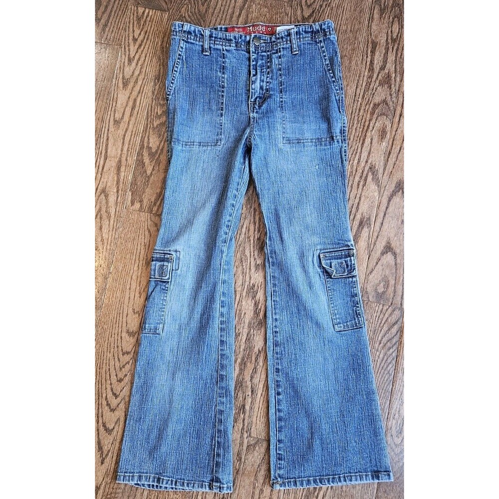 Y2K Mudd Flare Jeans Medium Wash Size 14 7 Pockets  (27 X 26)